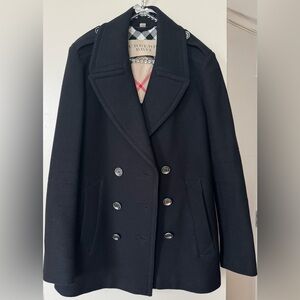 Burberry jacket coat black size 10